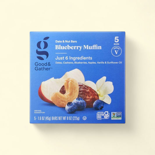 Good & Gather, Blueberry Muffin Date & Nut Bars, 8oz/5ct — authentic US product shipped worldwide by Treatspree