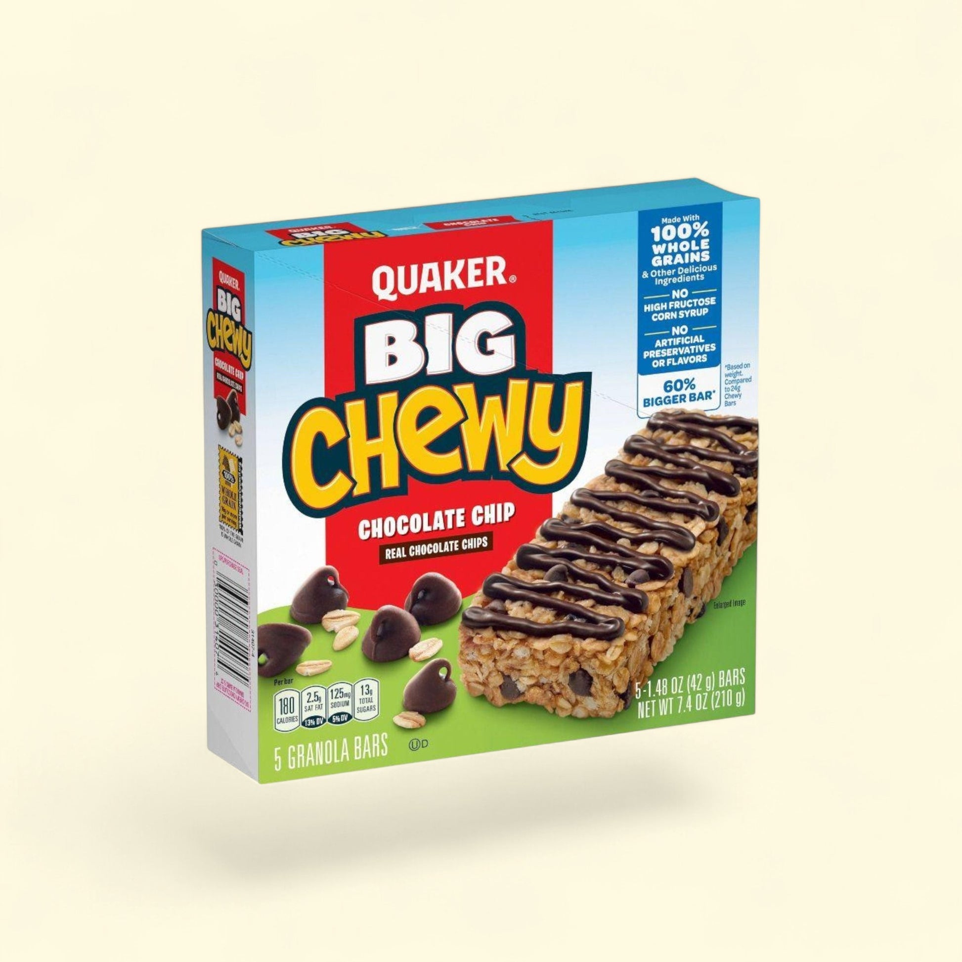 Quaker Big Chewy Chocolate Chip Granola Bars, 7.4oz/5ct — authentic US product shipped worldwide by Treatspree