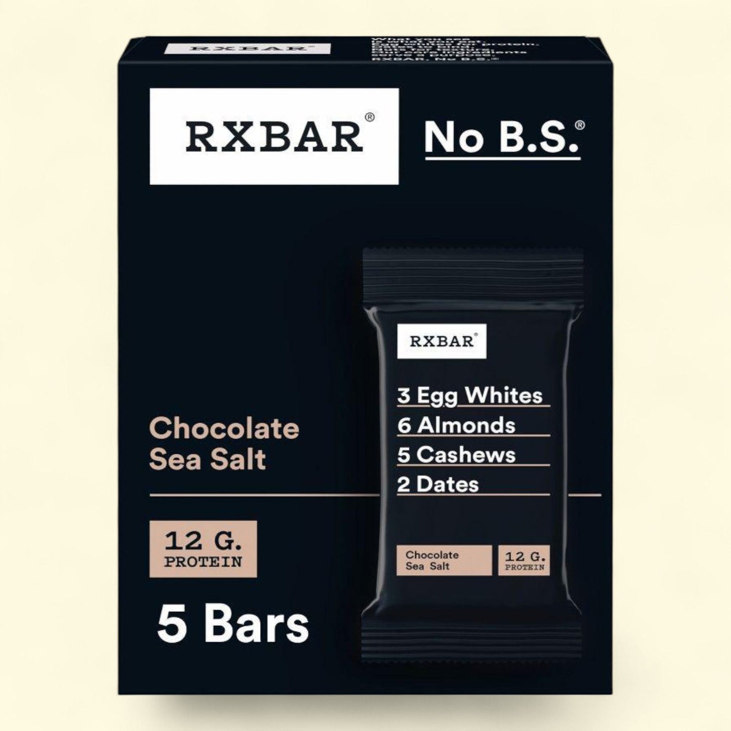 Barres protéinées RXBAR, chocolat et sel de mer, 258 g / 5 pièces