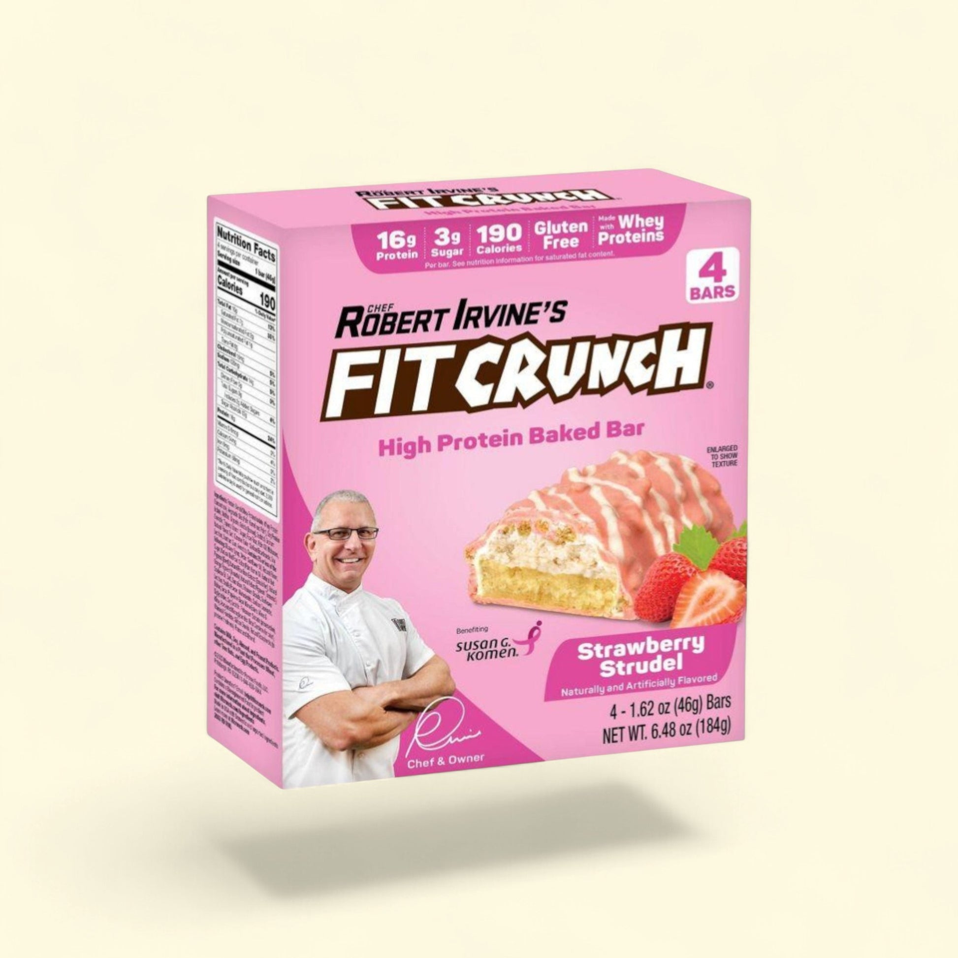 FITCRUNCH Nutrition Bars, Strawberry Strudel, 6.48oz/4ct — authentic US product shipped worldwide by Treatspree