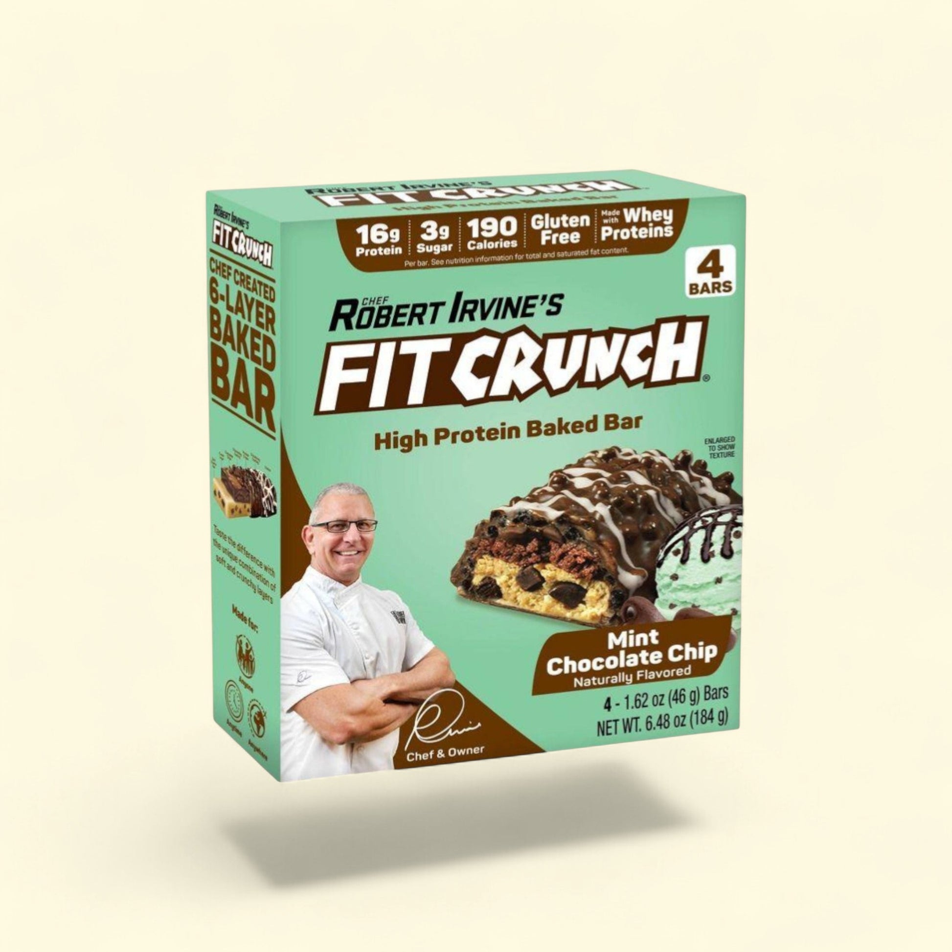 FITCRUNCH Mint Chocolate Chip Baked Snack Bar, 4 bars — authentic US product shipped worldwide by Treatspree