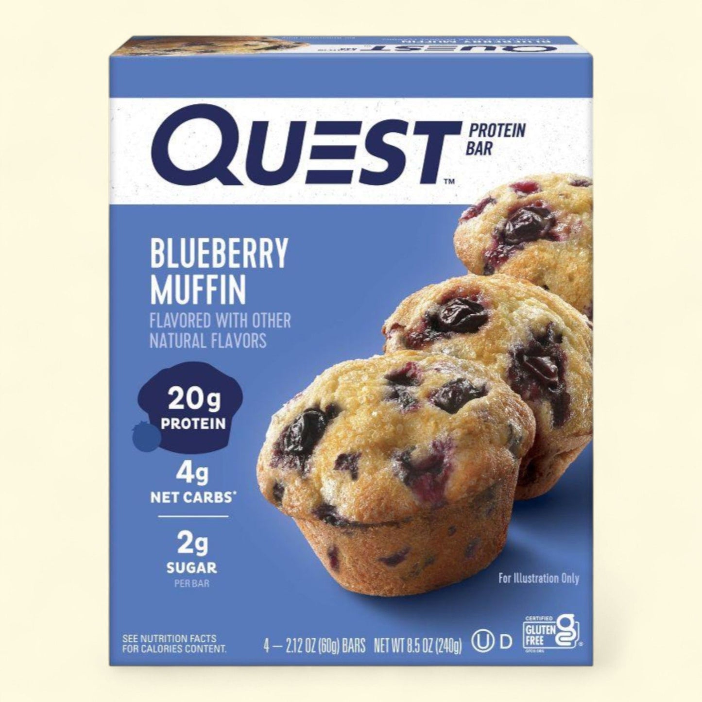 Quest Nutrition Protein Bar, Blueberry Muffin, 4 count