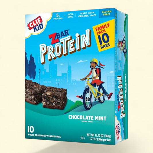 Clif Kid ZBAR Protein Chocolate Mint Snack Bars, 10 bars