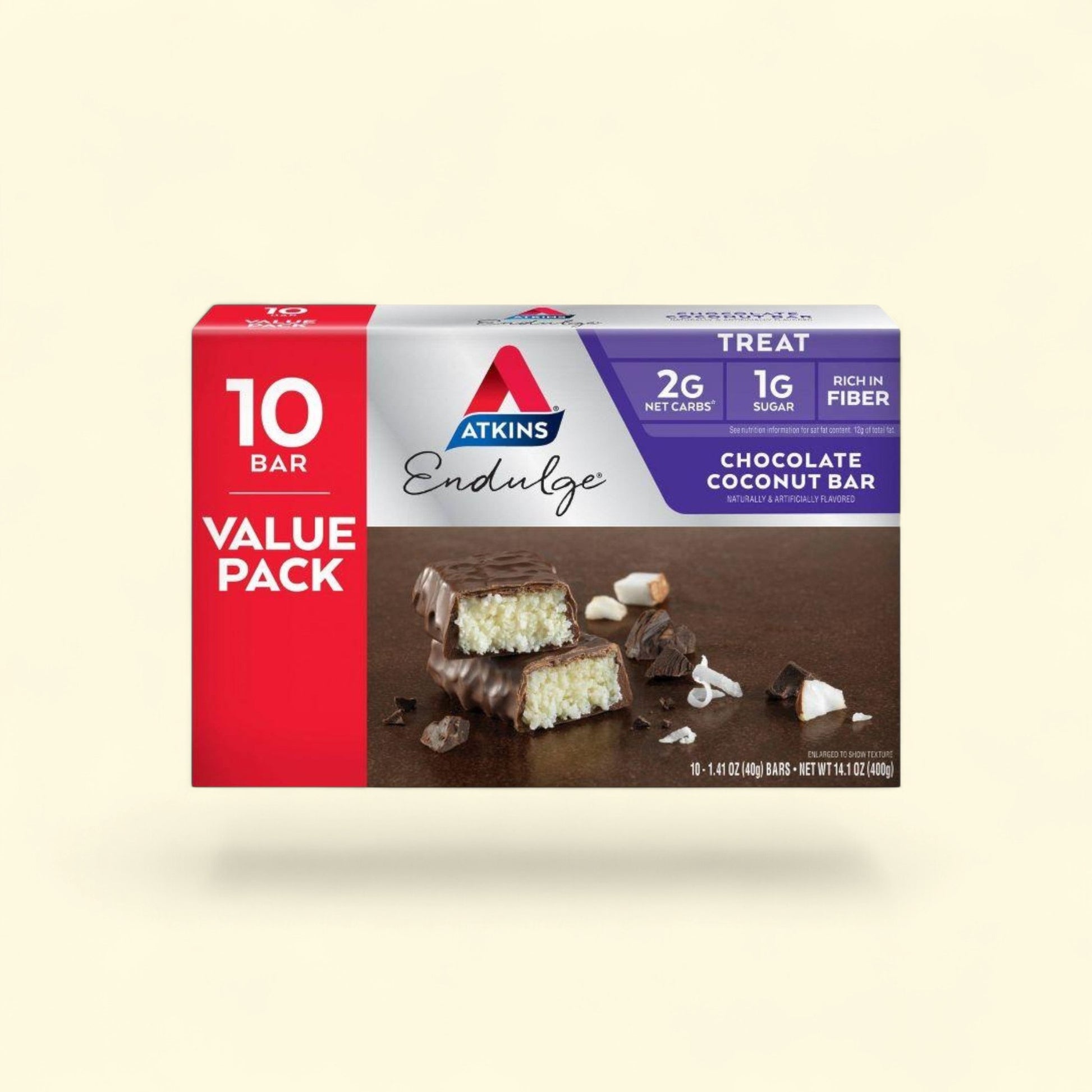 Atkins Endulge Chocolate Coconut Bars, 10 bars — authentic US product shipped worldwide by Treatspree