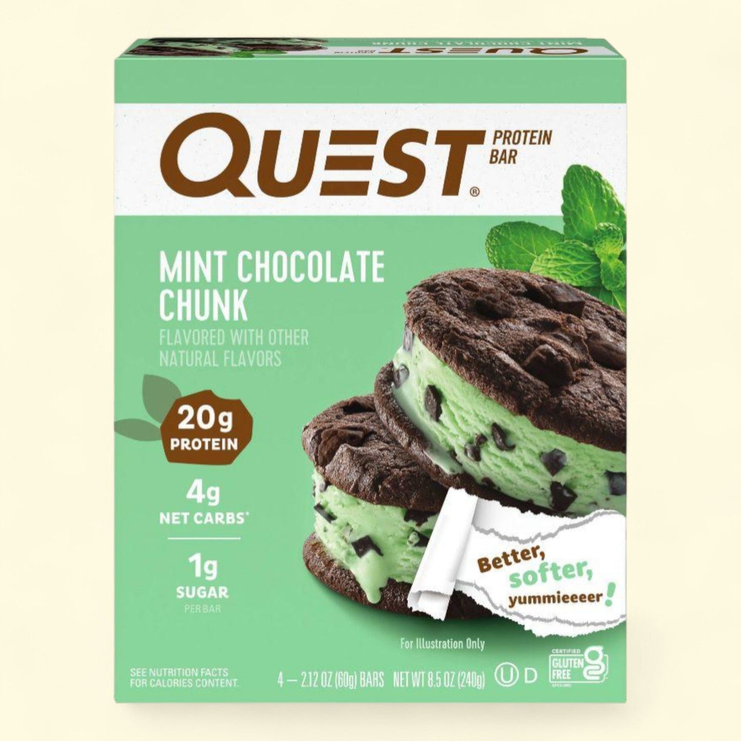 Quest Nutrition Protein Bar, Mint Chocolate Chunk, 4 count