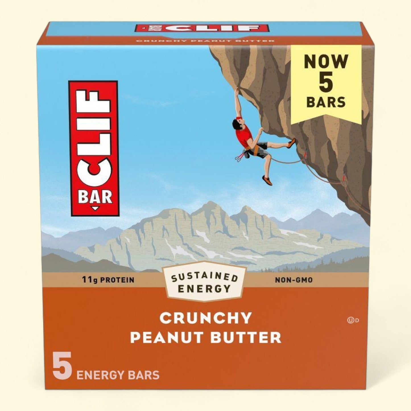CLIF Bar Crunchy Peanut Butter Energy Bars, 5 pack