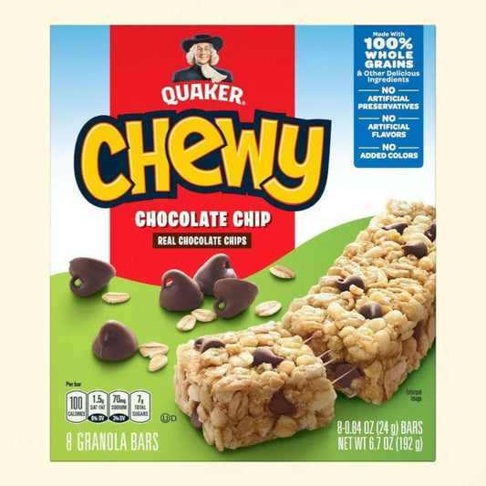 Quaker Chewy Chocolate Chip Granola Bars, 8.4 oz, 8 bars