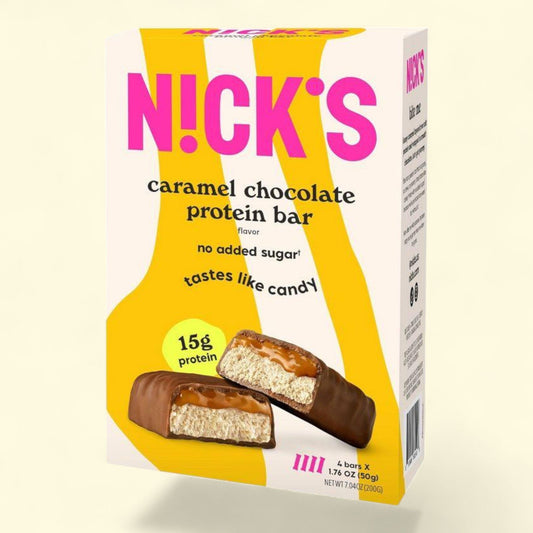 Nick's Caramel Chocolate Protein Bars, 4ct