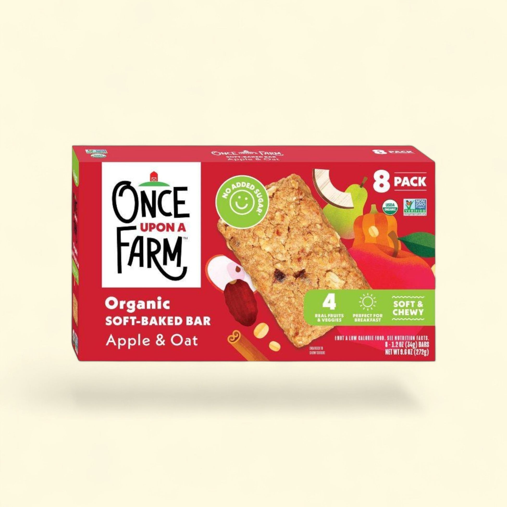 Once Upon a Farm Snack Bars, Apple and Oat, 9.6oz/8ct — authentic US product shipped worldwide by Treatspree
