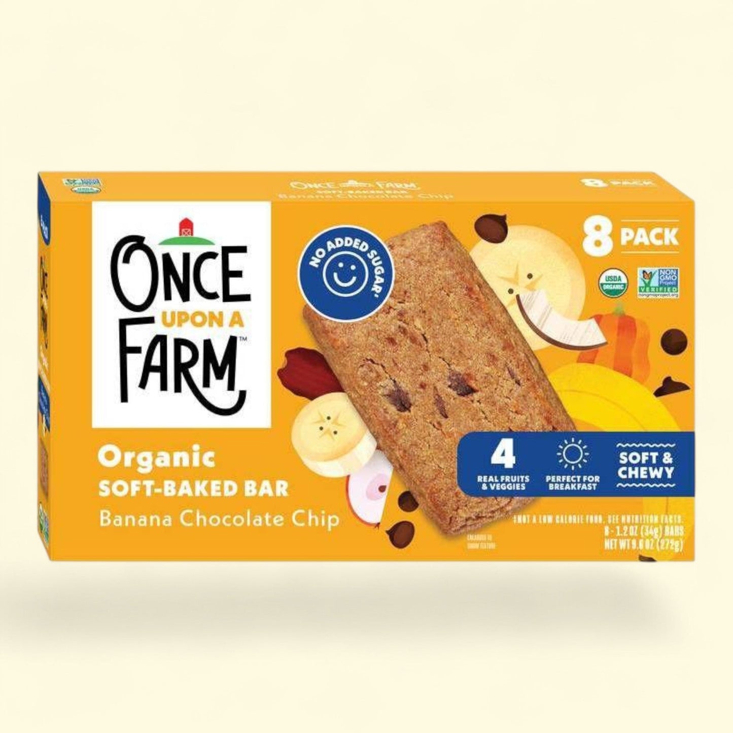 Once Upon a Farm Snack Bars, Banana Choc Chip Oat, 9.6oz/8ct