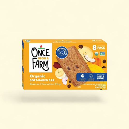 Once Upon a Farm Snack Bars, Banana Choc Chip Oat, 9.6oz/8ct — authentic US product shipped worldwide by Treatspree