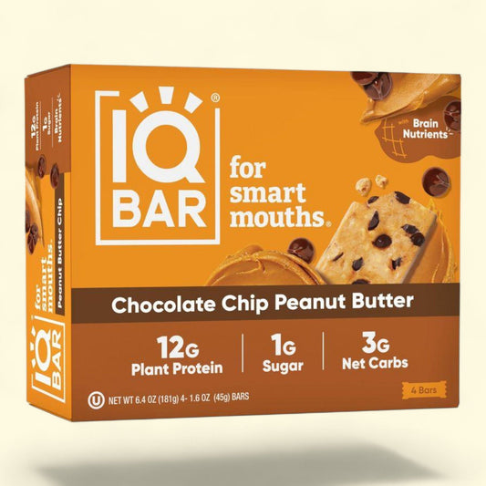 IQBAR Chocolate Chip Peanut Butter Protein Bars, 6.4oz/4ct