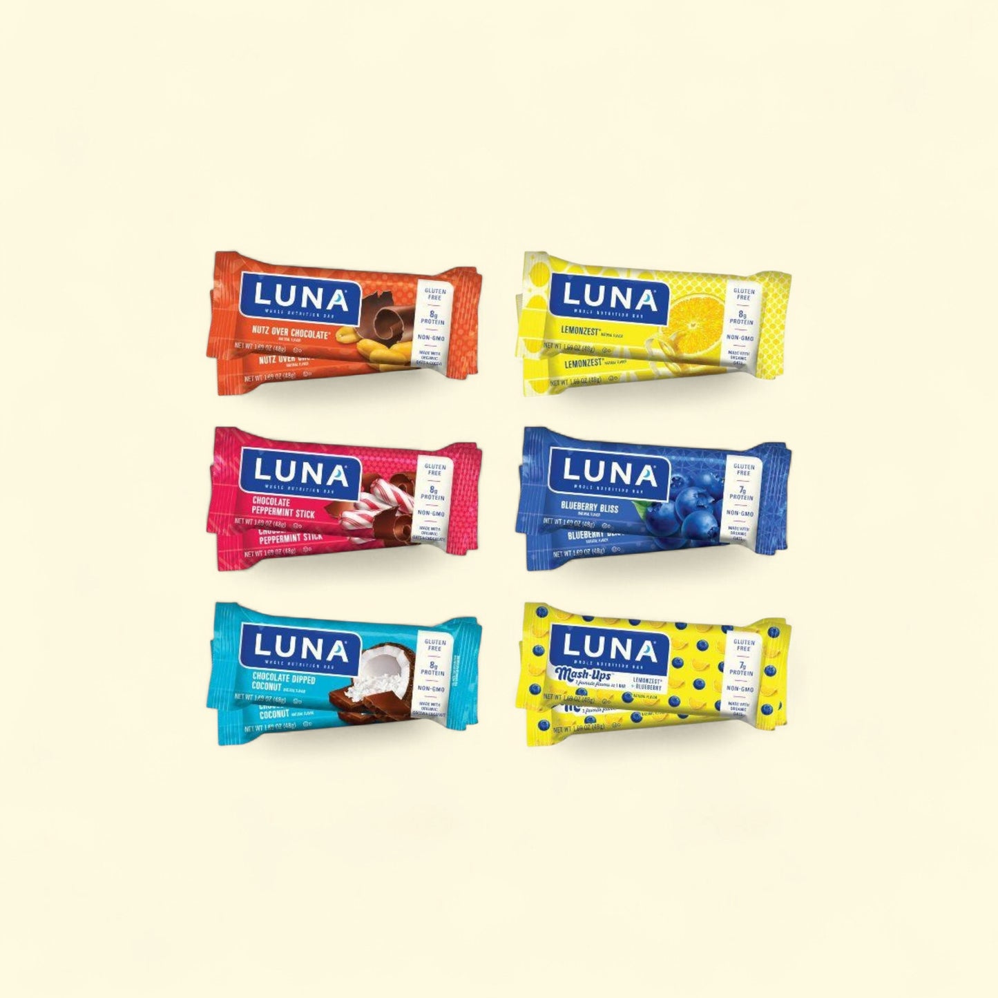 LUNA Bar, Gluten-Free Snack with Organic Oats Variety Pack, 20.28oz... — authentic US product shipped worldwide by Treatspree