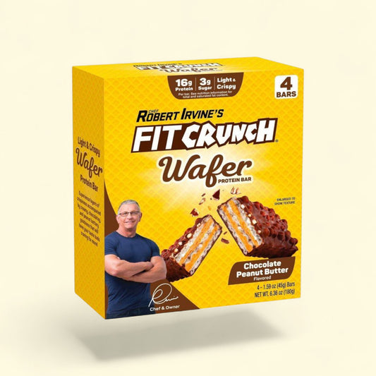 FITCRUNCH Wafer Protein Bars, Chocolate Peanut Butter, 6.36oz/4ct — authentic US product shipped worldwide by Treatspree