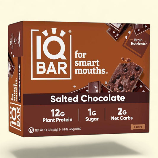 IQBAR Salted Chocolate Protein Bars, 6.4oz/4ct