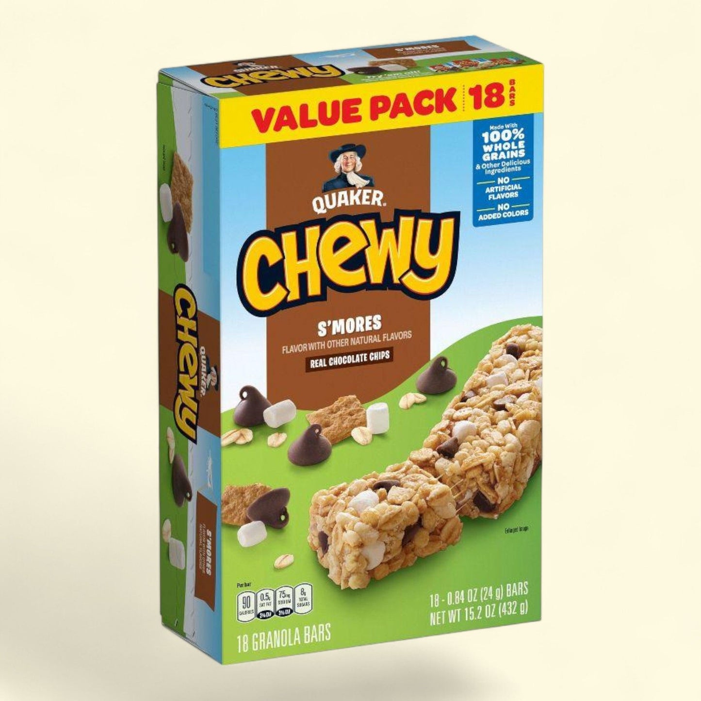 Quaker Chewy S'mores Granola Snack Bars, 15.2oz/18ct