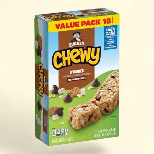 Quaker Chewy S'mores Granola Snack Bars, 15.2oz/18ct