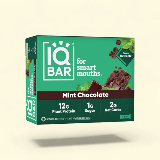 IQBAR Mint Chocolate Protein Bars, 6.4oz/4ct — authentic US product shipped worldwide by Treatspree