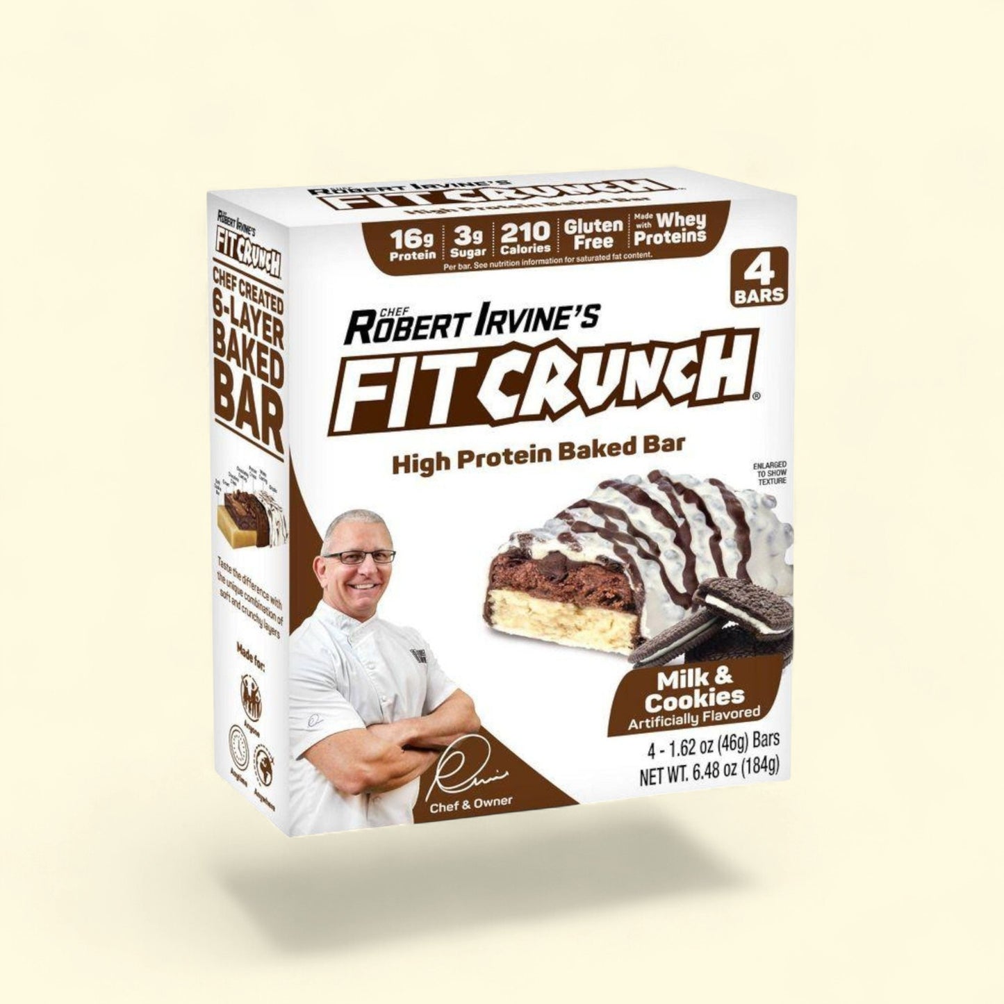 FITCRUNCH Milk & Cookies Protein Bar, 4ct — authentic US product shipped worldwide by Treatspree