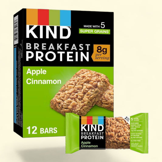 KIND Apple Cinnamon Breakfast Nutrition Bars, 10.58oz/6ct