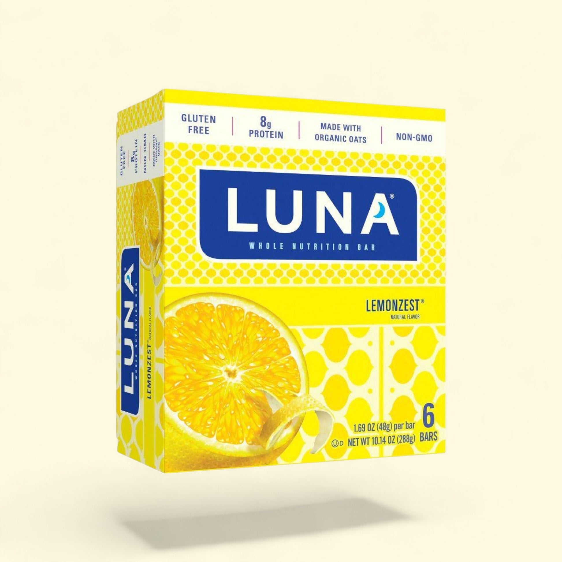 LUNA LemonZest Nutrition Bars, Regular Size, 6 bars — authentic US product shipped worldwide by Treatspree