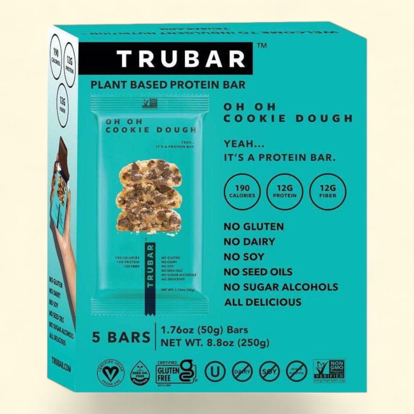 TRUBAR Cookie Dough Protein Bars, 5ct