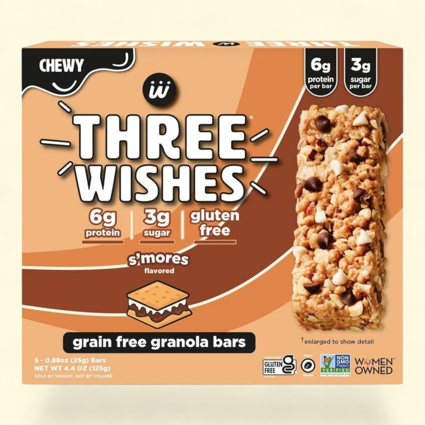 Three Wishes S'Mores Granola Bars, 4.4oz/5ct