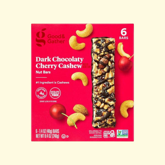 Good & Gather, Dark Chocolaty Cherry Cashew Nut Bars, 8.4oz/6ct — authentic US product shipped worldwide by Treatspree
