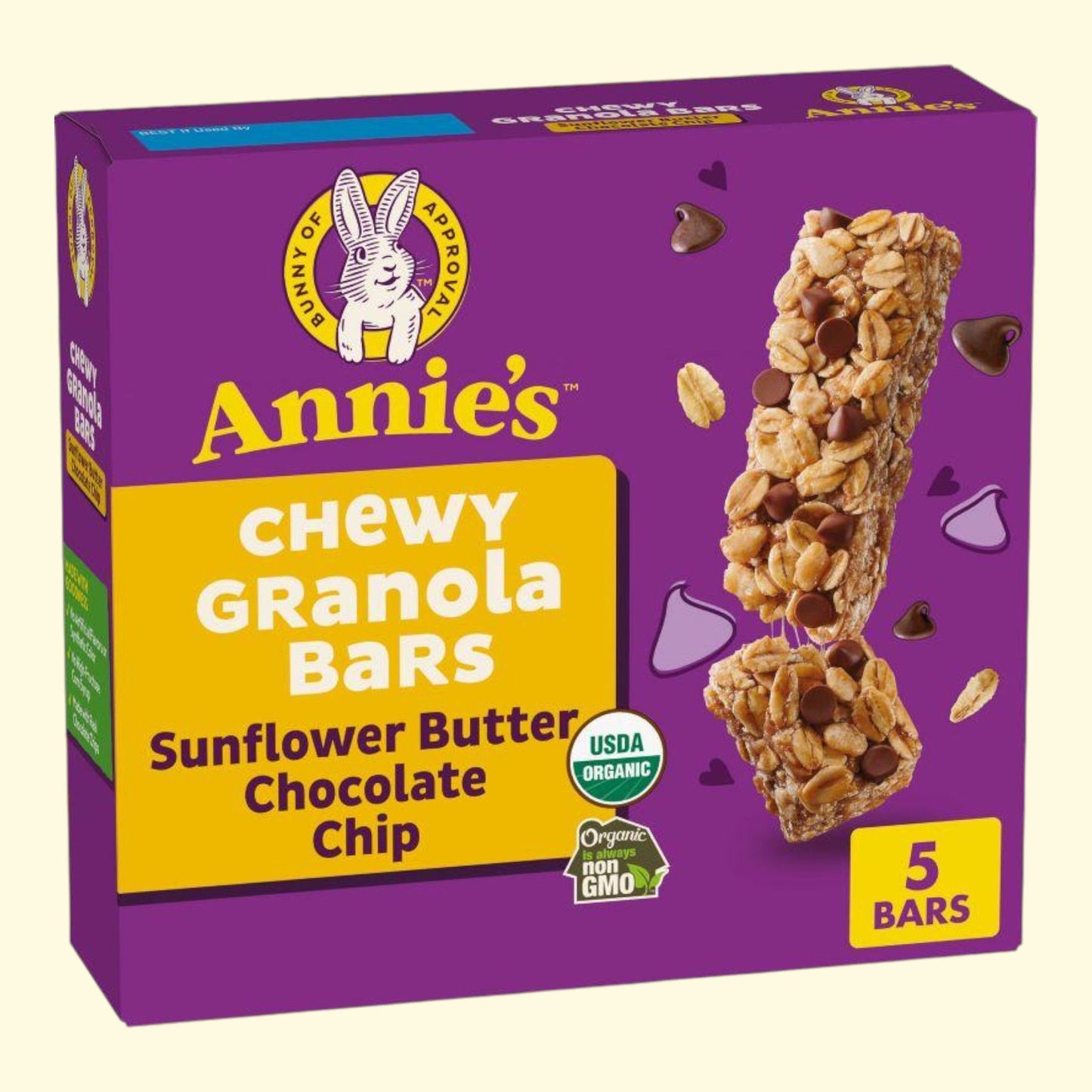 Annie's Chewy Granola Bars, Sunflower Butter Chocolate Chip, 5ct