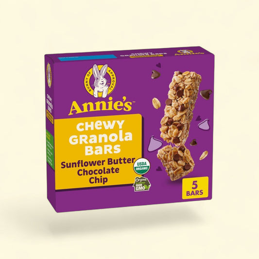 Annie's Chewy Granola Bars, Sunflower Butter Chocolate Chip, 5ct — authentic US product shipped worldwide by Treatspree