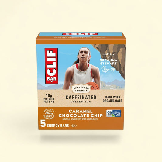CLIF Bar Caffeinated Caramel Chocolate Chip Energy Bars, 12oz/5ct — authentic US product shipped worldwide by Treatspree