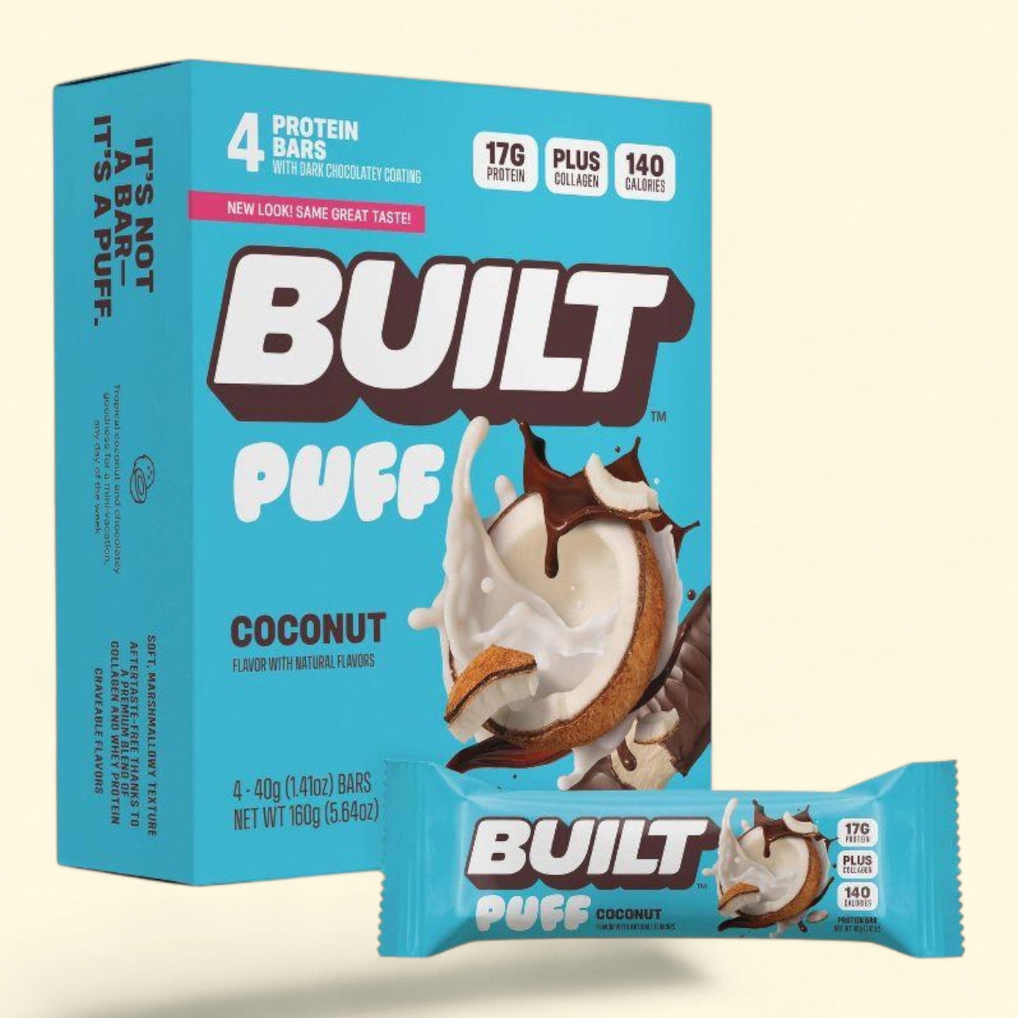 Built Bar Coconut Puff Snack Bars, 5.64oz/4ct.