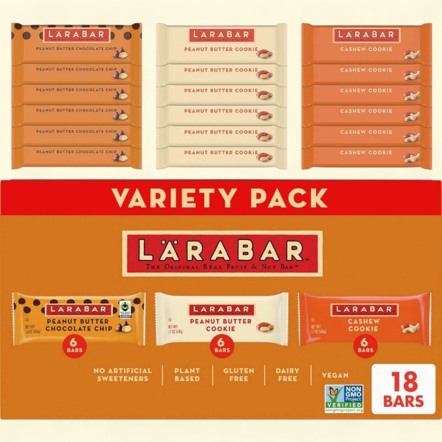 Larabar Nut Bar Variety Pack, 30oz/18ct
