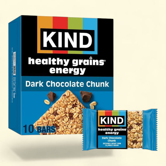 KIND Healthy Grains Energy Dark Chocolate Chunk Protein Bars, 10ct