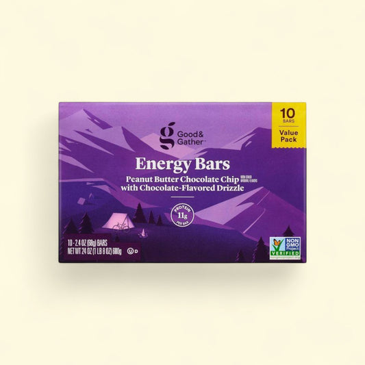 Good & Gather, Peanut Butter Chocolate Chip Energy Bars, 24oz/10ct — authentic US product shipped worldwide by Treatspree