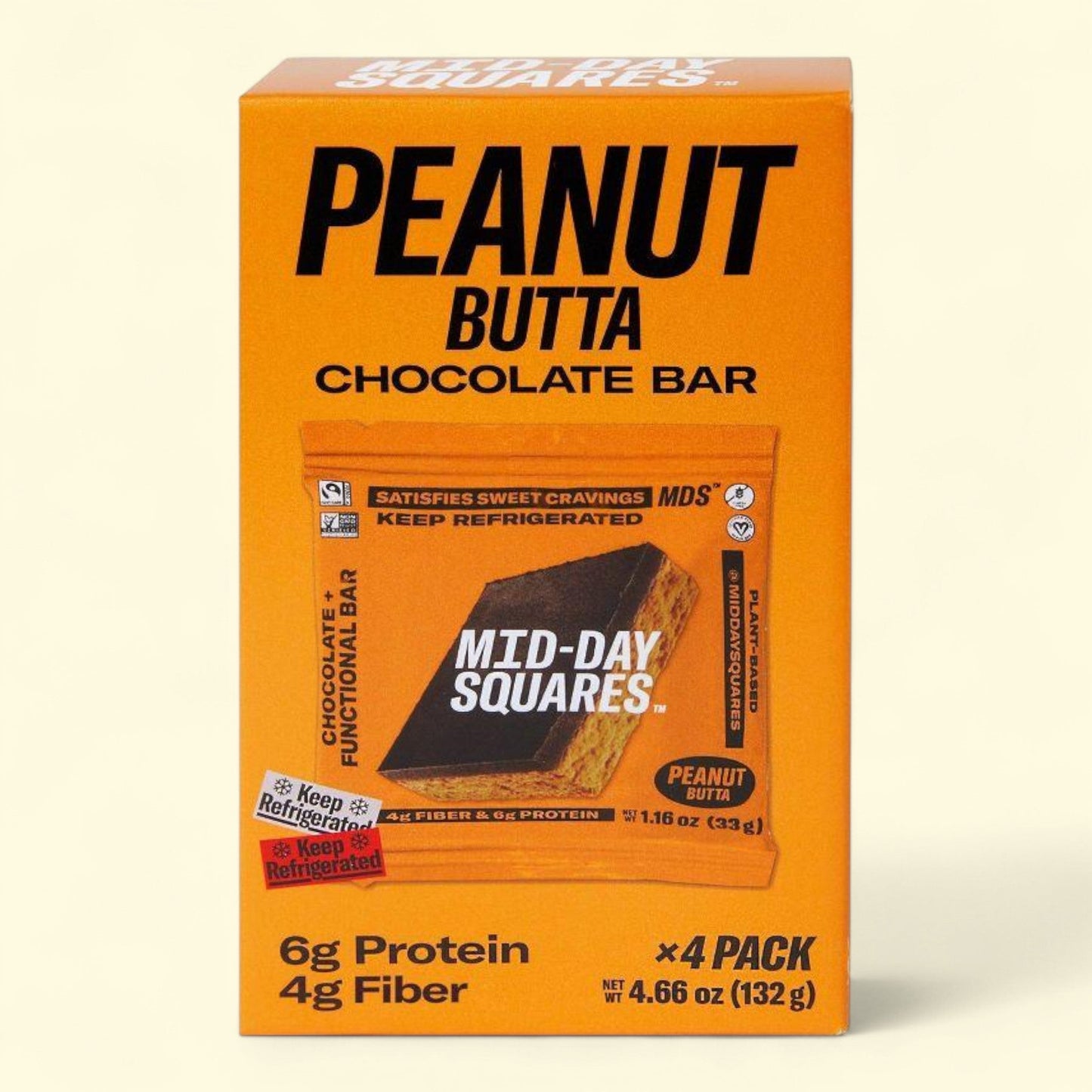 Mid-Day Squares Peanut Butter Snack Bars, 4.66oz/4ct