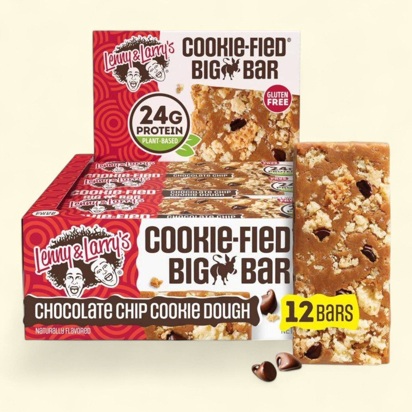 Lenny & Larry's Big Bar, Chocolate Chip Cookie Dough, 12ct