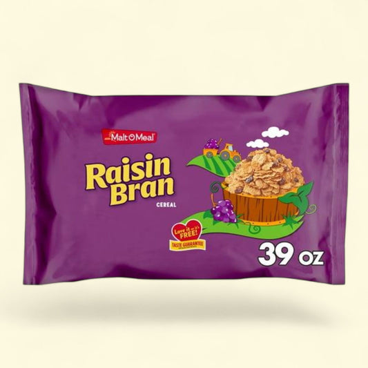 Malt-O-Meal Raisin Bran Cereal, Family Size 39 oz