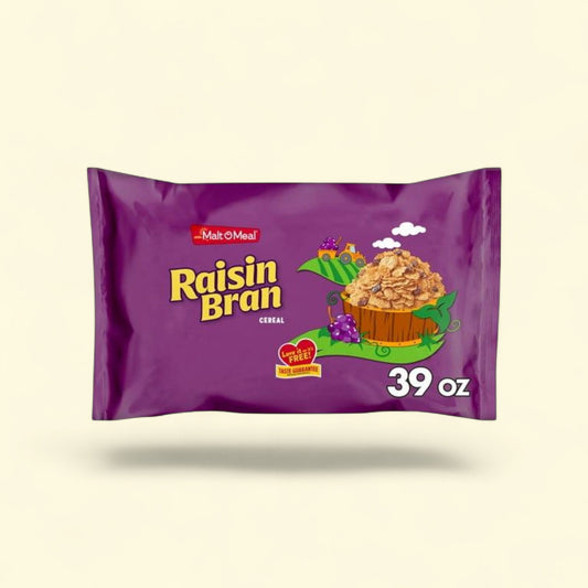 Malt-O-Meal Raisin Bran Cereal, Family Size 39 oz — authentic US product shipped worldwide by Treatspree