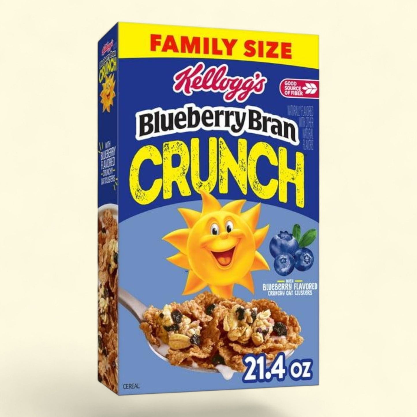 Kellogg's Blueberry Bran Crunch Breakfast Cereal, Family Size 21.4oz