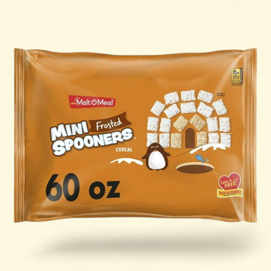 Malt-O-Meal Frosted Mini Spooners Shredded Wheat Whole Grain Wheat Crunchy Cereal, 60 oz.