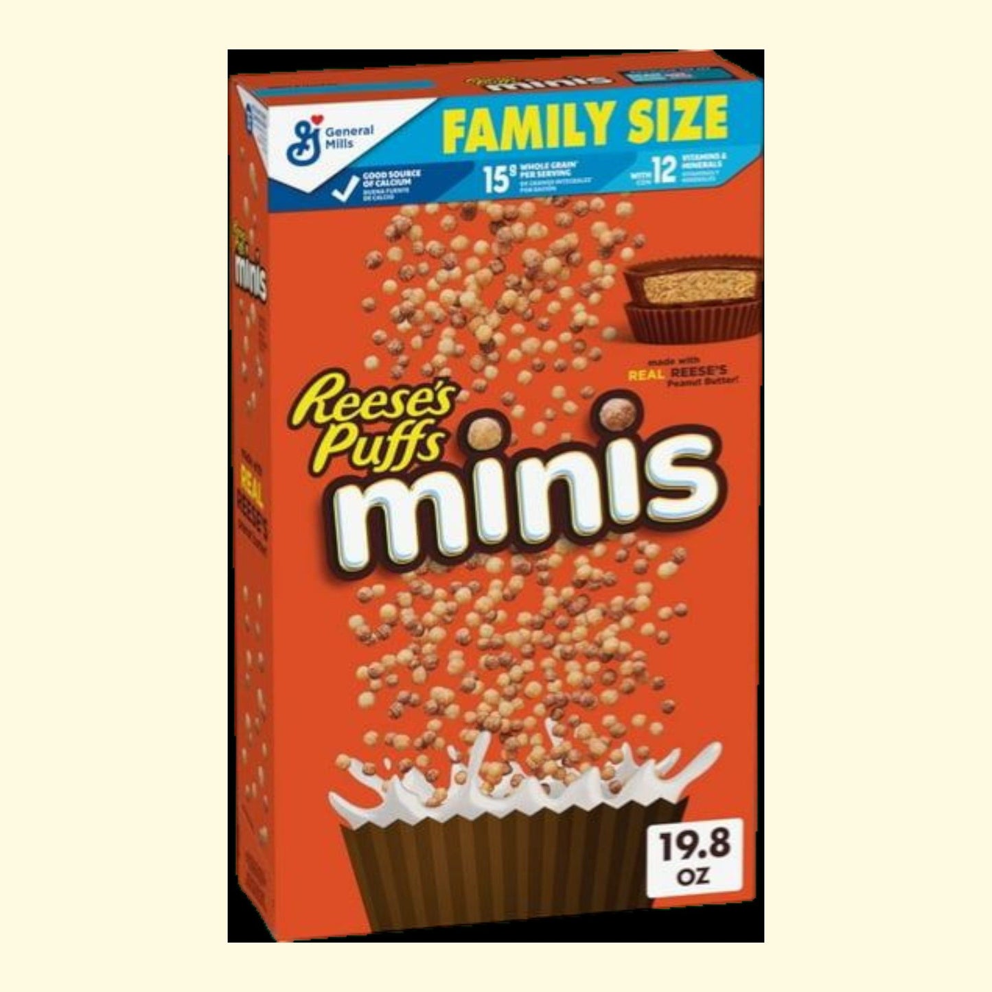 Reese's Puffs Minis, Chocolate Peanut Butter Cereal, Family Size 19.8 OZ