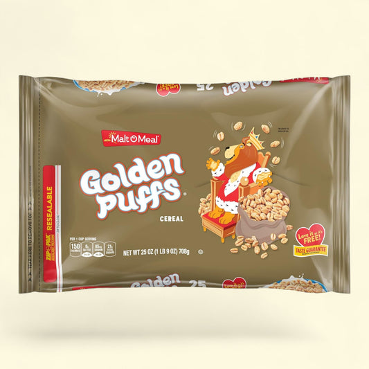 Malt-O-Meal Golden Puffs Cereal, Puffed Wheat, 48 oz