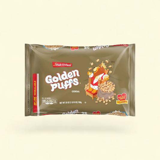 Malt-O-Meal Golden Puffs Cereal, Puffed Wheat, 48 oz — authentic US product shipped worldwide by Treatspree