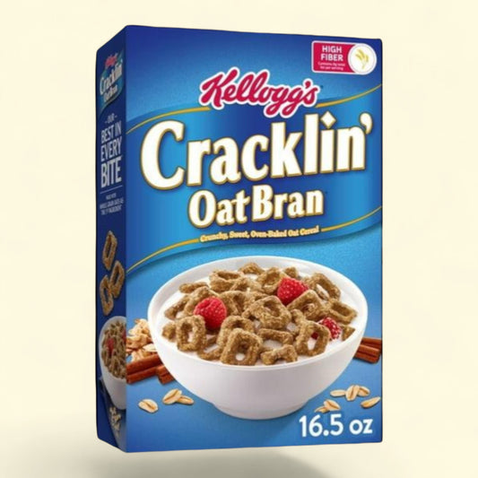 Kellogg's Cracklin' Oat Bran Cereal, 16.5oz — authentic US product shipped worldwide by Treatspree