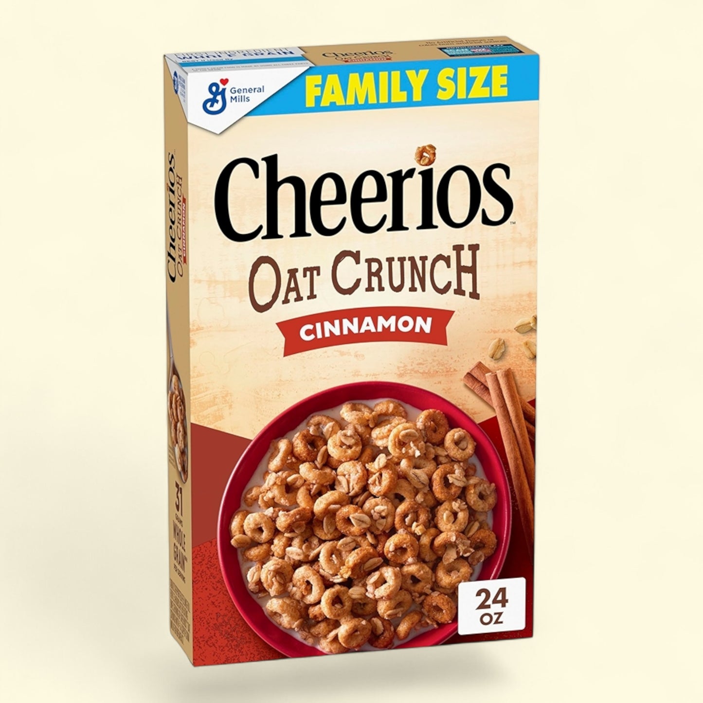 Céréales pour le petit-déjeuner Cheerios Oat Crunch à la cannelle, format familial, 680 g