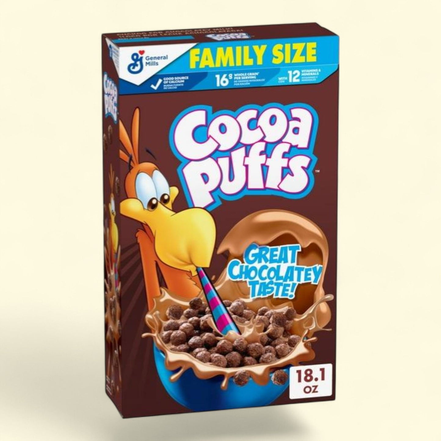Cocoa Puffs, Chocolate Breakfast Cereal, Family Size, 18.1 oz