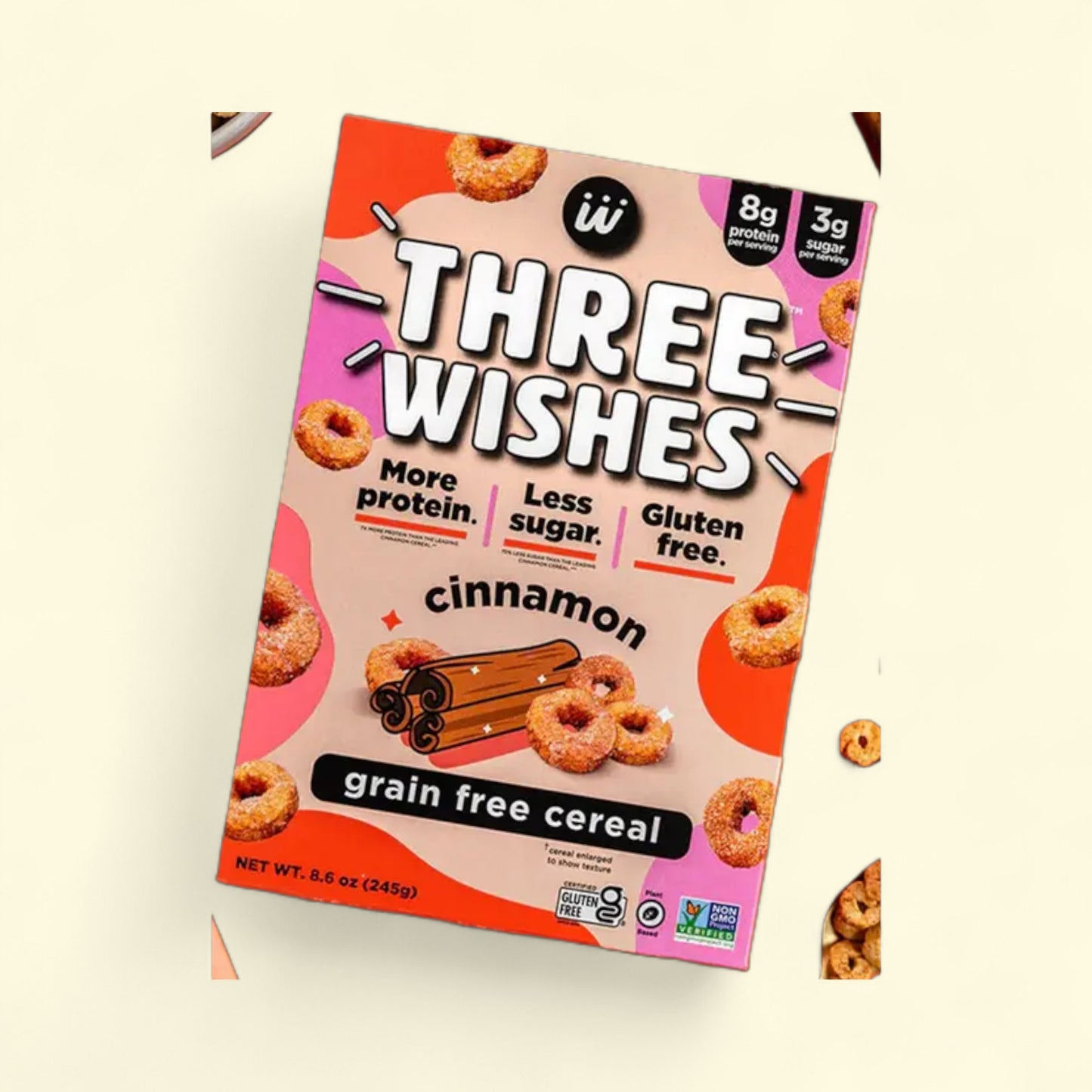 Three Wishes Cereal, Cinnamon, 8 oz