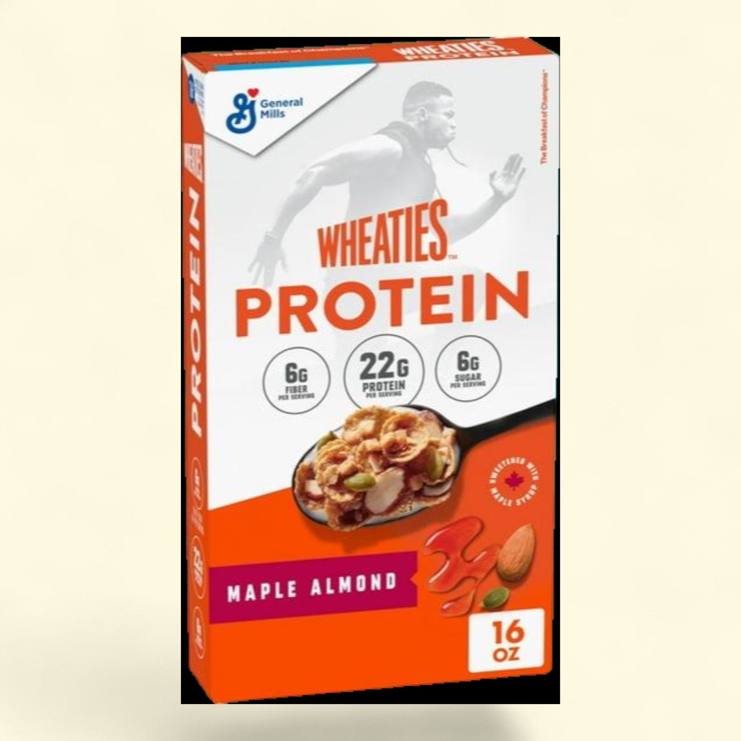 Céréales protéinées Wheaties pour le petit-déjeuner, saveur érable et amande, 450 g