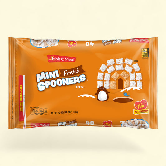 Malt-O-Meal Frosted Mini Spooners Cereal, Bag, Family Size, 18 oz